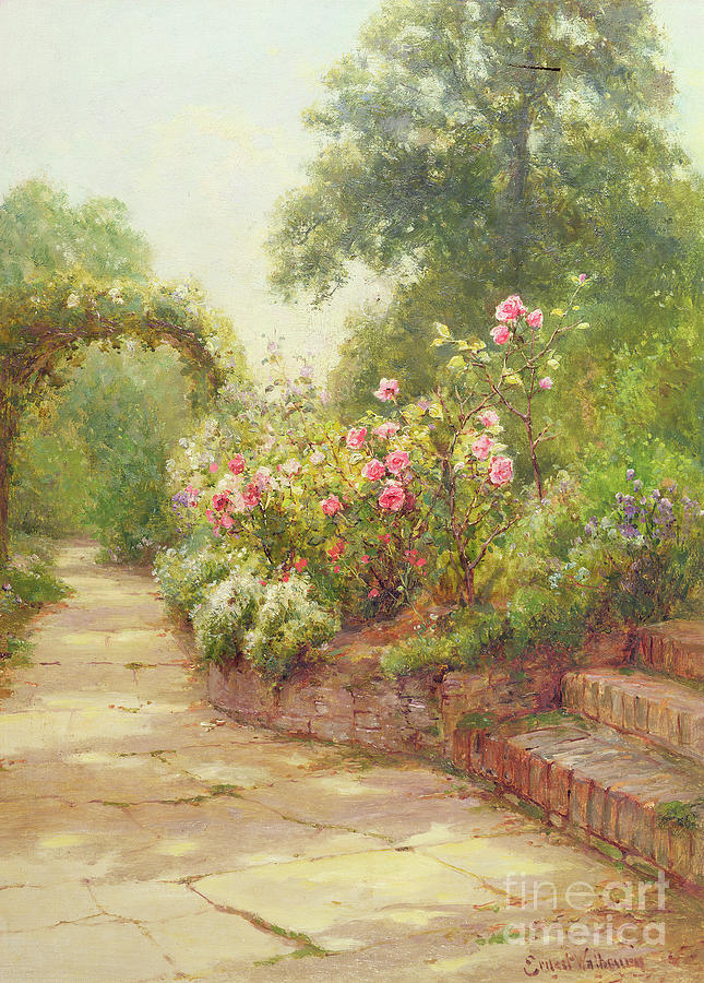 The Garden Steps   Painting by Ernest Walbourn