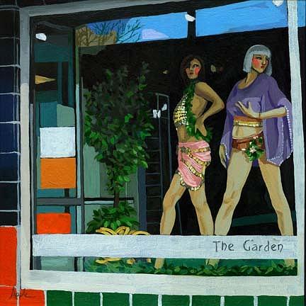 The Garden Store Window Painting by Linda Apple
