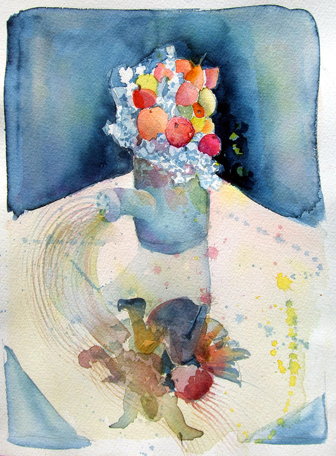 Nature Painting - The Garden Watering Can by Mindy Newman