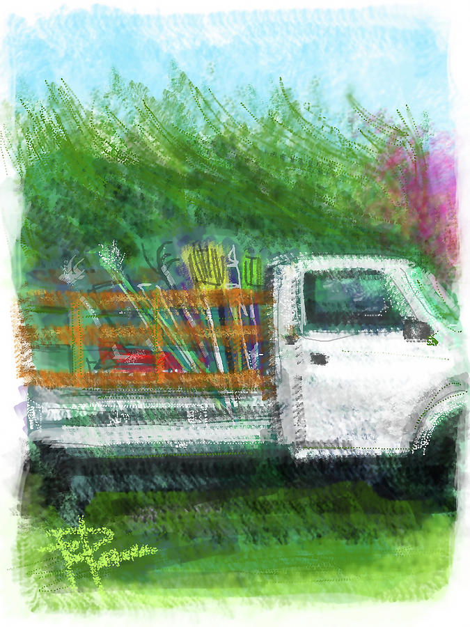 The Gardeners Truck Digital Art by Russell Pierce