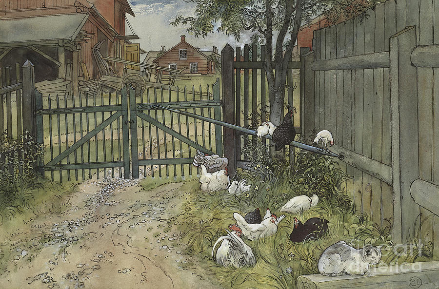 The Gate Painting by Carl Larsson