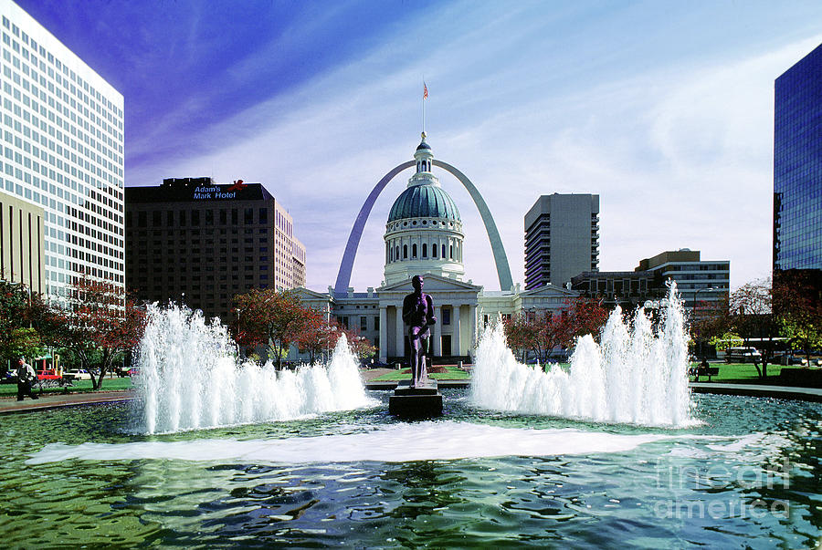 The Gateway Arch Standing over The St. Louis Skyline Photograph by Wernher Krutein