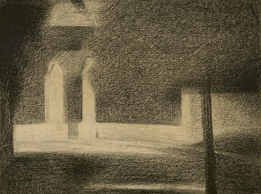 The Gateway Drawing by Georges-Pierre Seurat