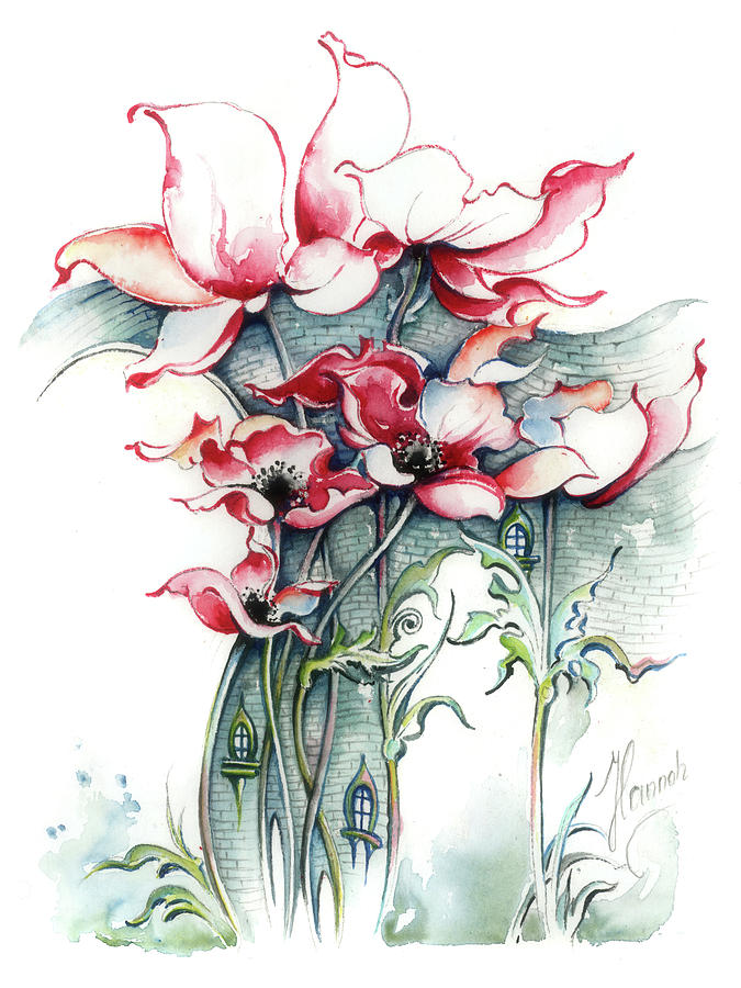 Poppies Painting - The Gateway to Imagination by Anna Ewa Miarczynska Poppies Painting - The Gateway to Imagination by Anna Ewa Miarczynska