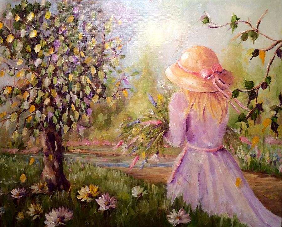 Flower Painting - The Gathering by Ellen Lerner ODonnell