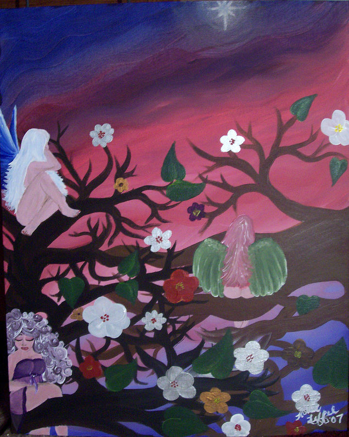 Fairy Painting - The Gathering by Hollie Leffel Fairy Painting - The Gathering by Hollie Leffel