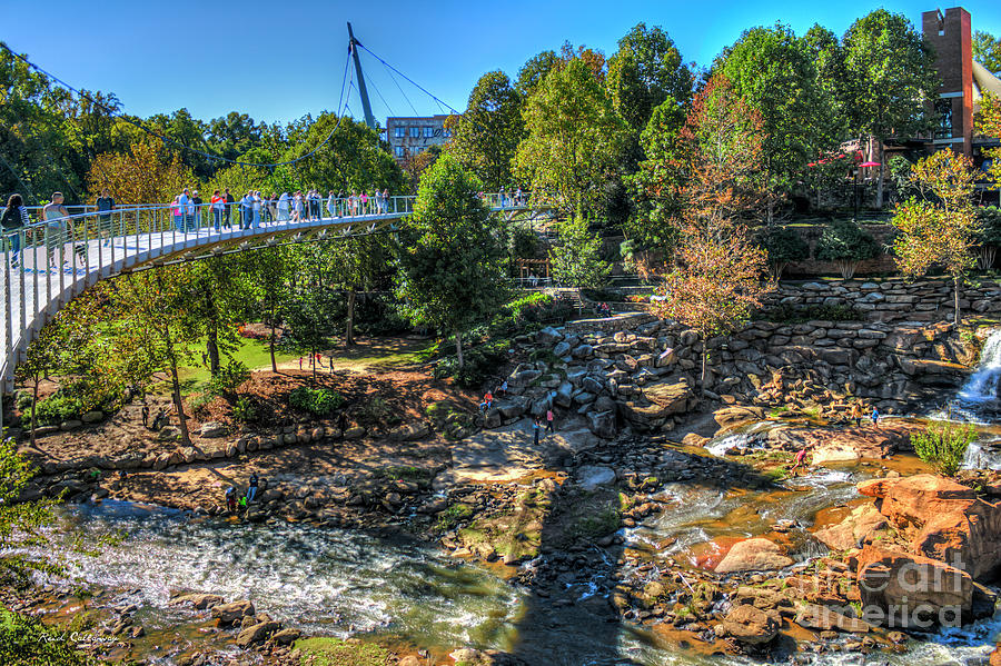 The Gathering Liberty Bridge Greenville South Carolina Art Photograph by Reid Callaway