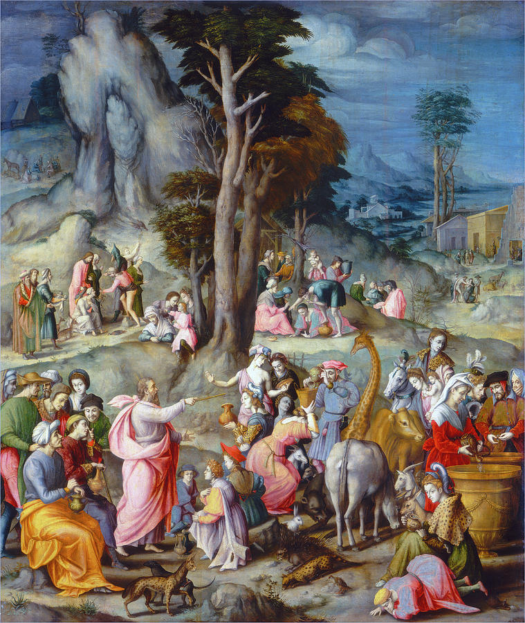 The Gathering of Manna Painting by Bacchiacca