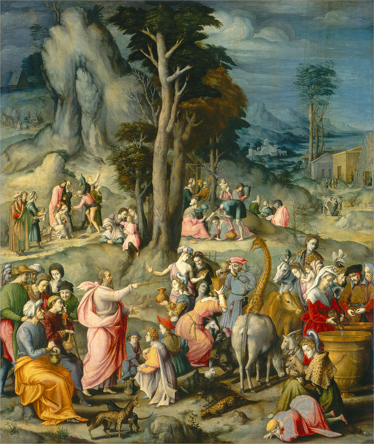 The Gathering of the Manna Painting by Bacchiacca