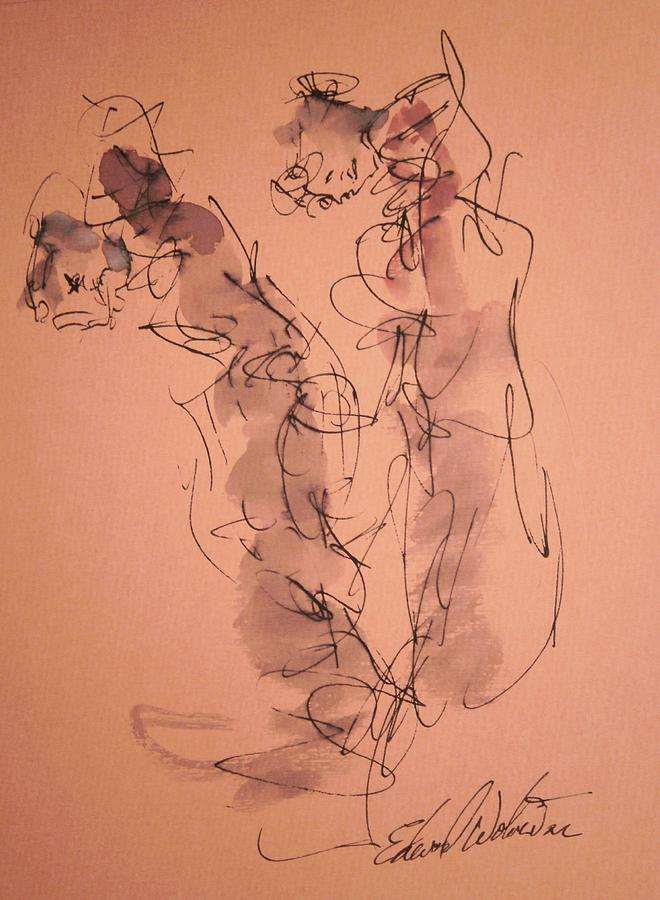 Portrait Drawing - The Geisha  Four by Edward Wolverton