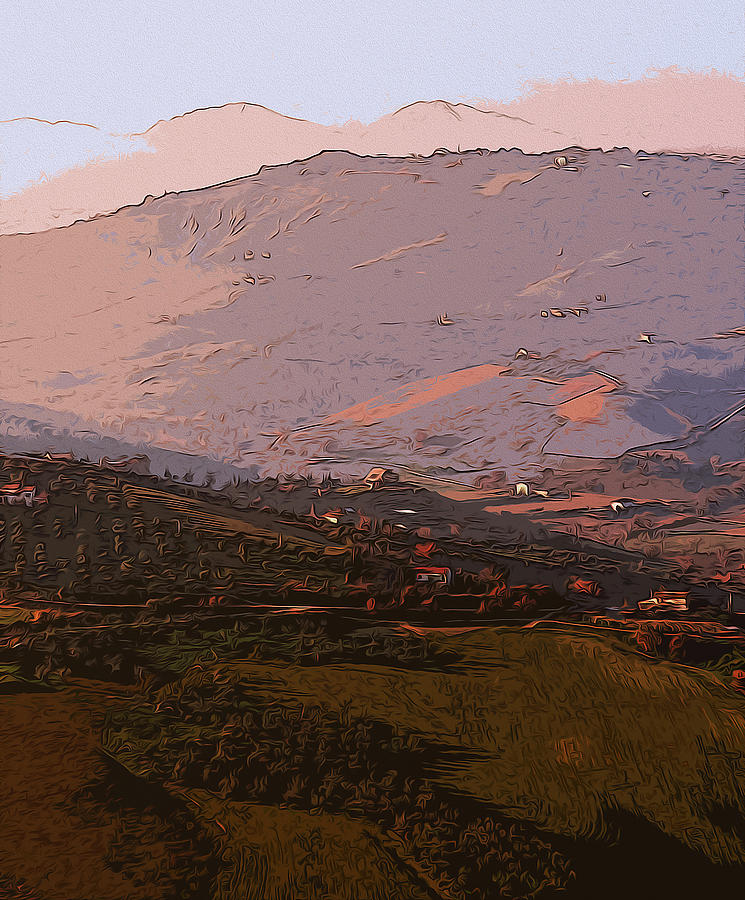 The Gentle Hills of Italy  Painting by AM FineArtPrints