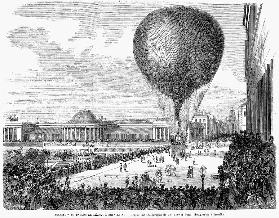 The Giant Balloon, 1864 Photograph by Granger