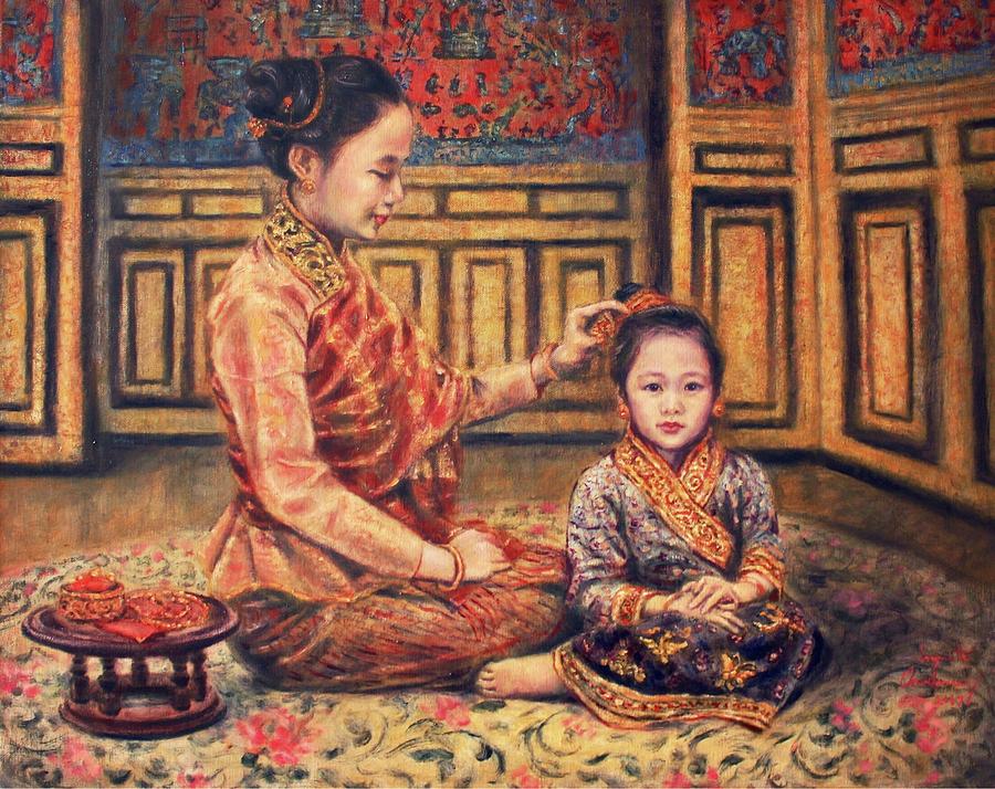 The Gift Painting by Sompaseuth Chounlamany