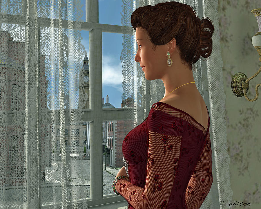 The Girl at the Window Digital Art by Jayne Wilson