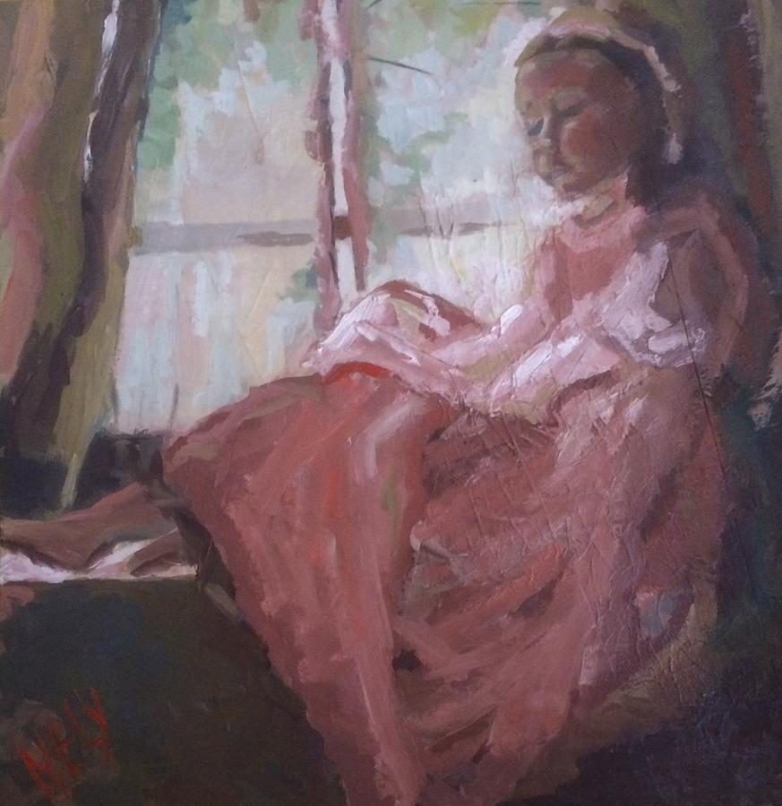 The Girl in Pink Painting by Nelya Pinchuk