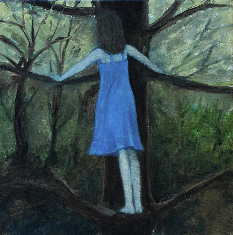 The Girl in the Blue Dress Painting by Tone Aanderaa