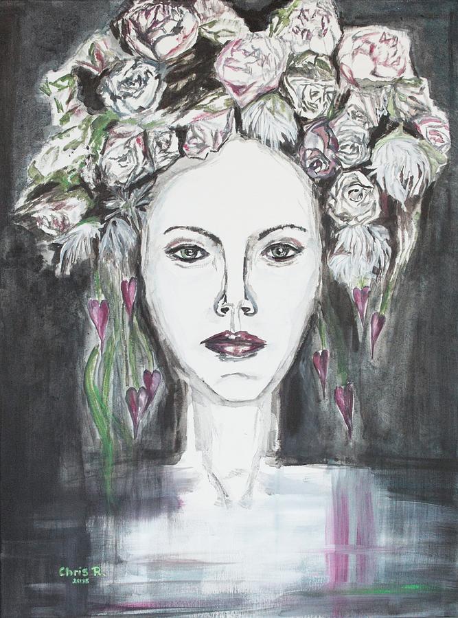 Flower Painting - The Girl Out There by Christel Roelandt