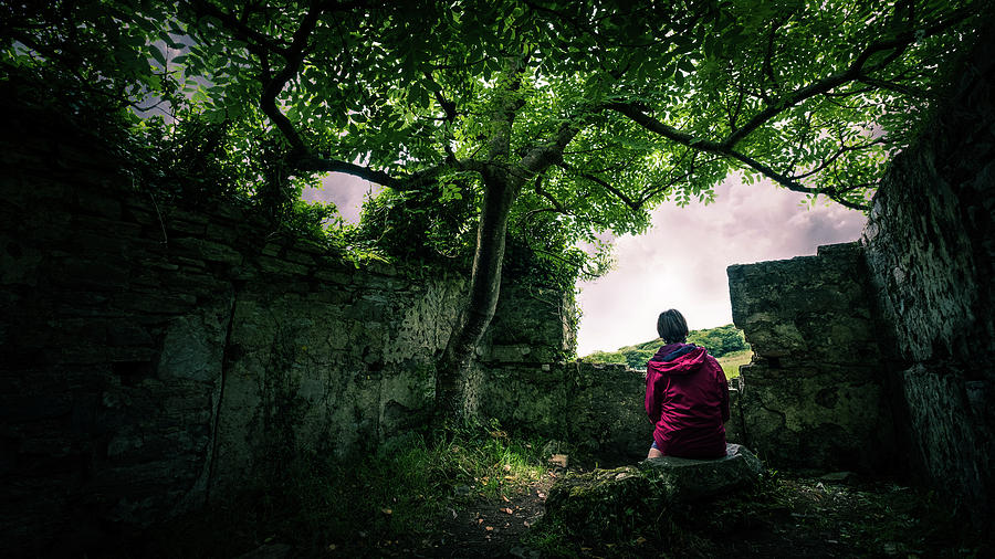 Castle Photograph - The girl under the tree - Clifden, Ireland - Fine art photography by Giuseppe Milo