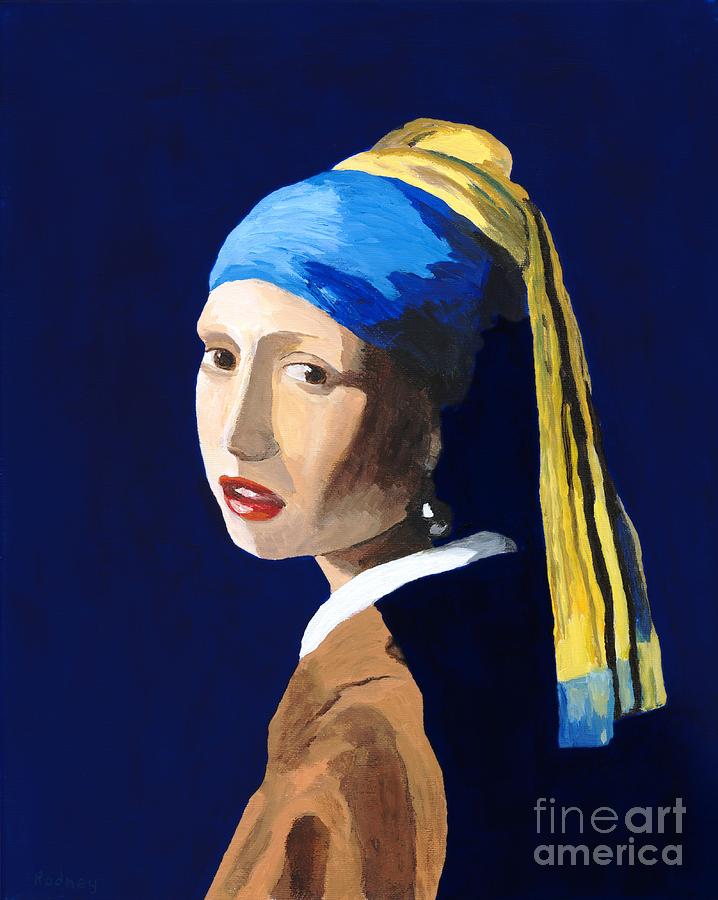 The Girl with a Pearl Earring after Vermeer Painting by Rodney Campbell