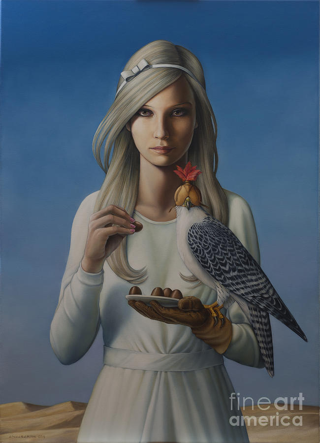 Girl with Falcon Painting by Milos Englberth - Fine Art America