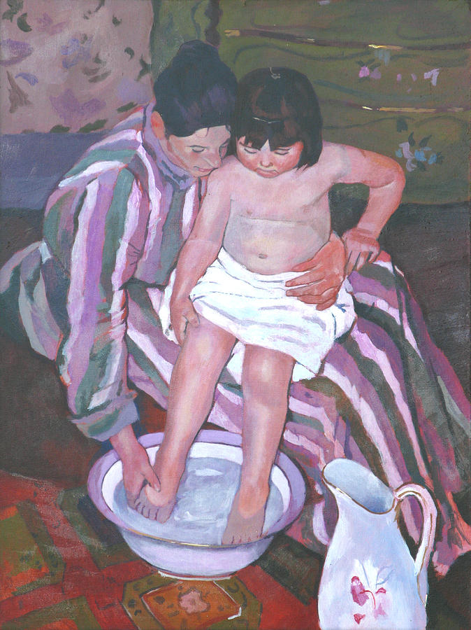 The Girls Bath Painting by Robert Bissett