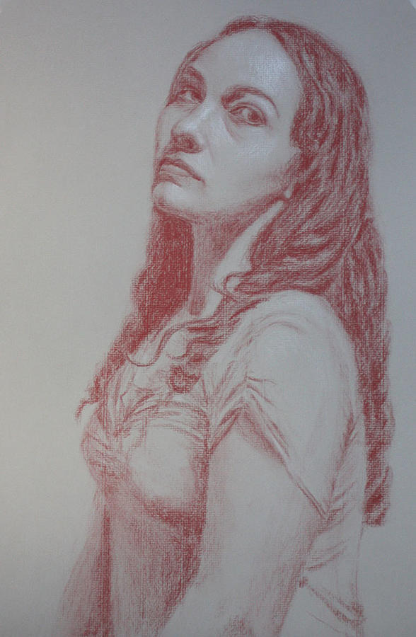 Lady Drawing - The Glance by Cherri Lamarr