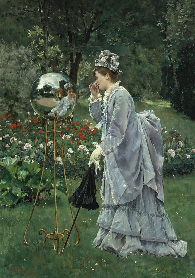 Alfred Stevens Painting - The Glass Ball by Alfred Stevens