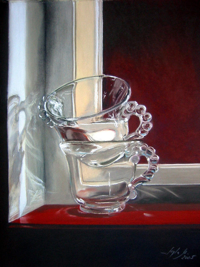 The Glass Cups Painting by Leyla Munteanu