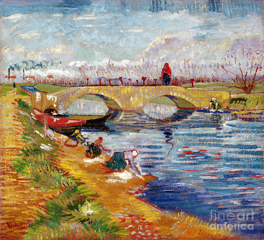 Van Gogh Painting - The Gleize Bridge over the Vigneyret Canal  by Vincent van Gogh