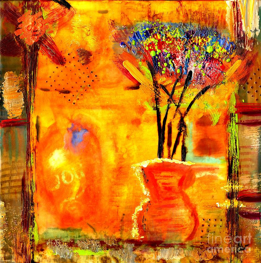 Abstract Mixed Media - The Glow of JOY by Angela L Walker