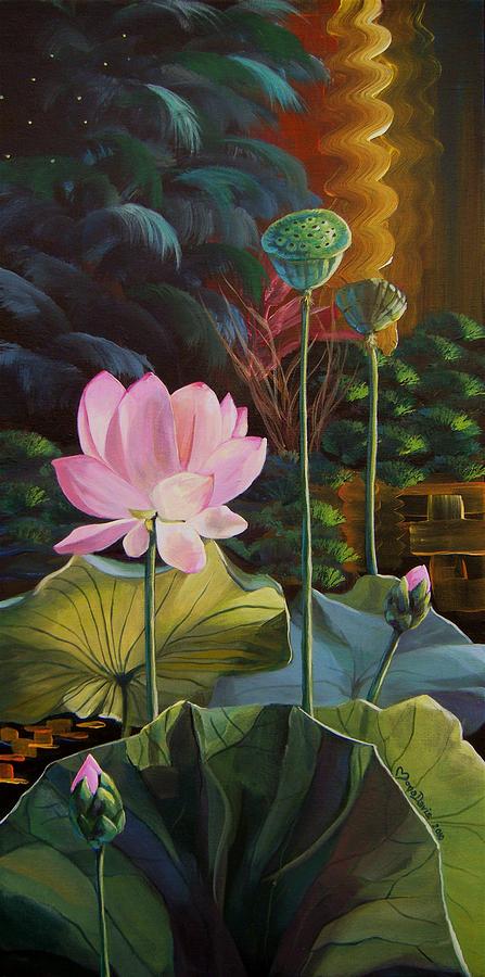 Lotus Painting - The Glow of My Soul by Mona Davis