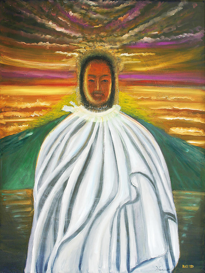 Japanese Painting - The God Kunitokotachi by Haruki Kubo Japanese Painting - The God Kunitokotachi by Haruki Kubo