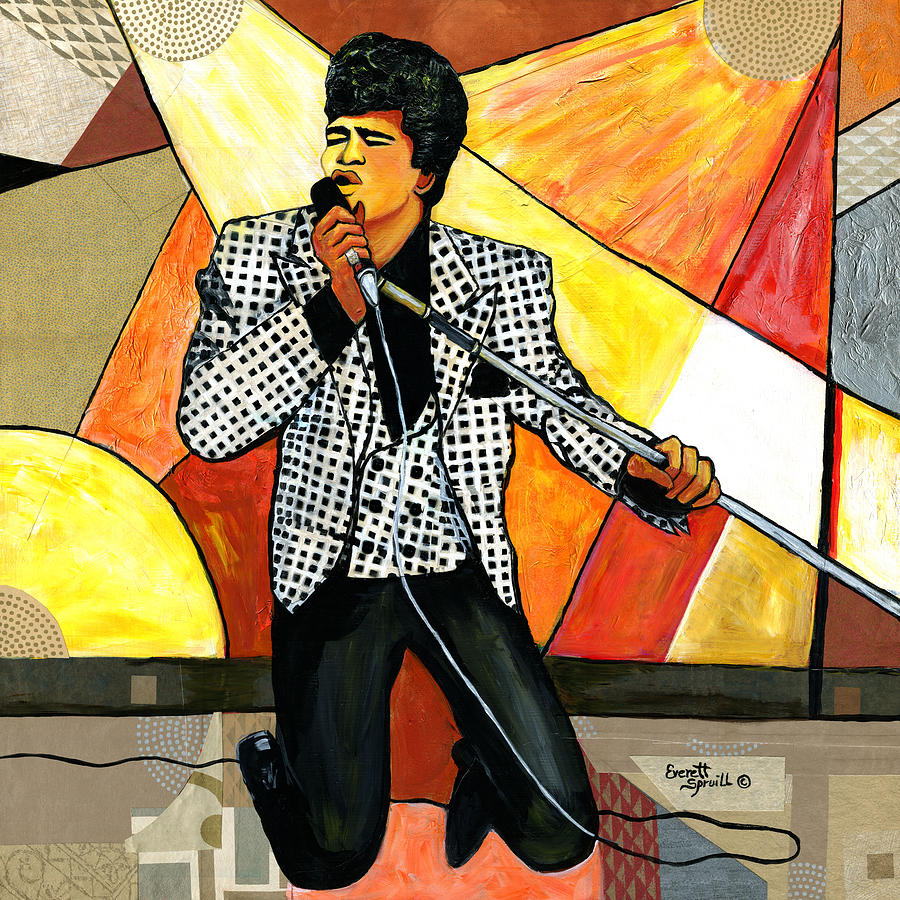 The Godfather of Soul James Brown Painting by Everett Spruill