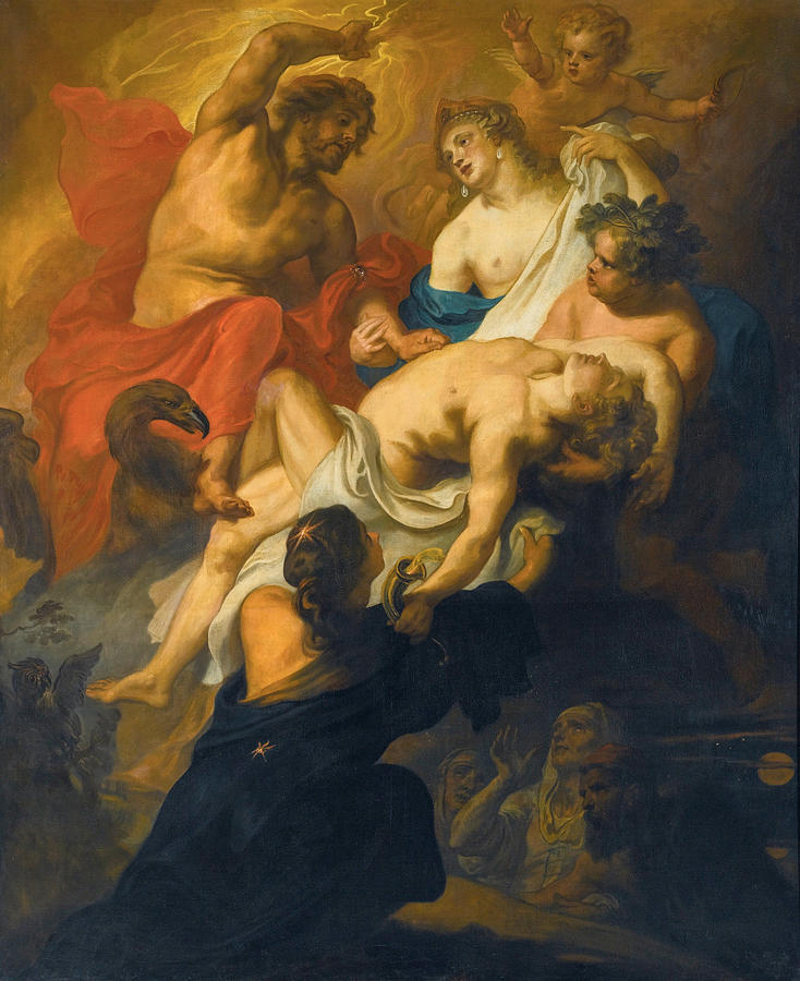 The Gods Mouning Phaeton Painting by Theodoor van Thulden