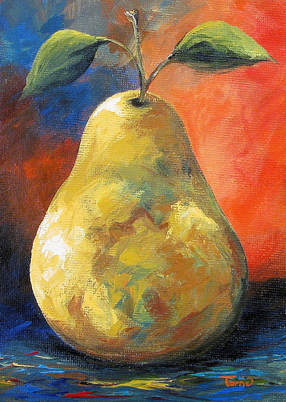The Gold Pear III  Painting by Torrie Smiley