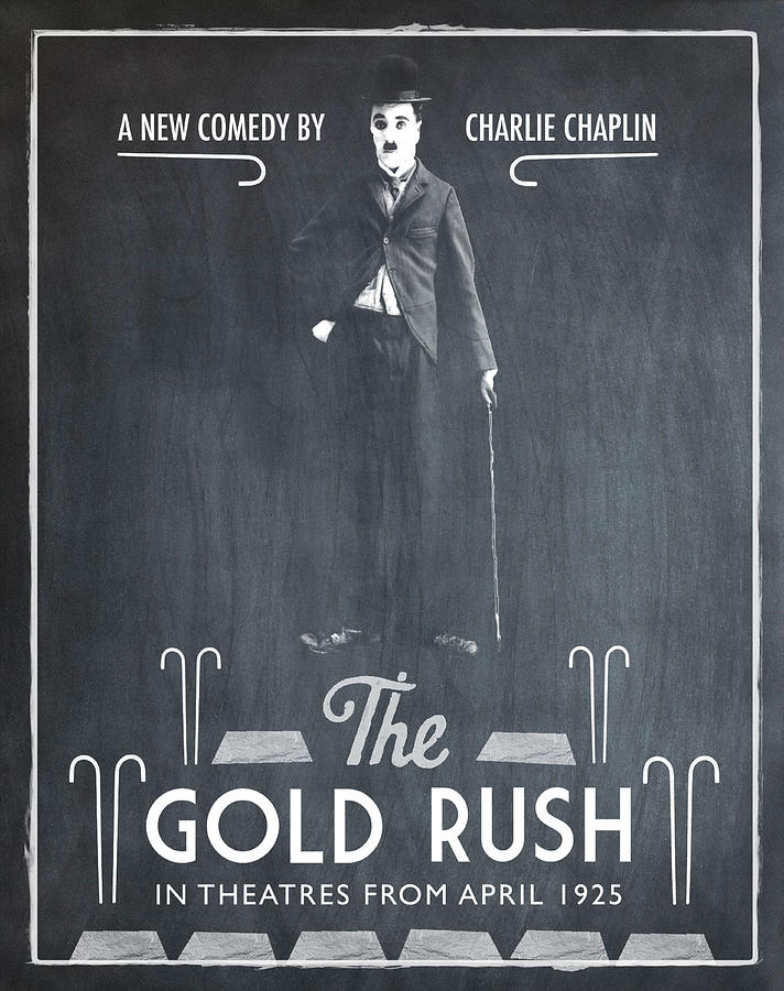 Movie Photograph - The Gold Rush Charlie Chaplin 1925 chalk by Bill Cannon