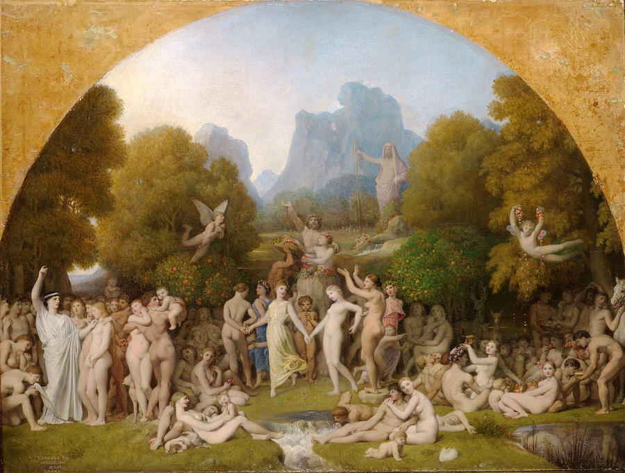 Landscape Painting - The Golden Age by Jean-Auguste-Dominique Ingres