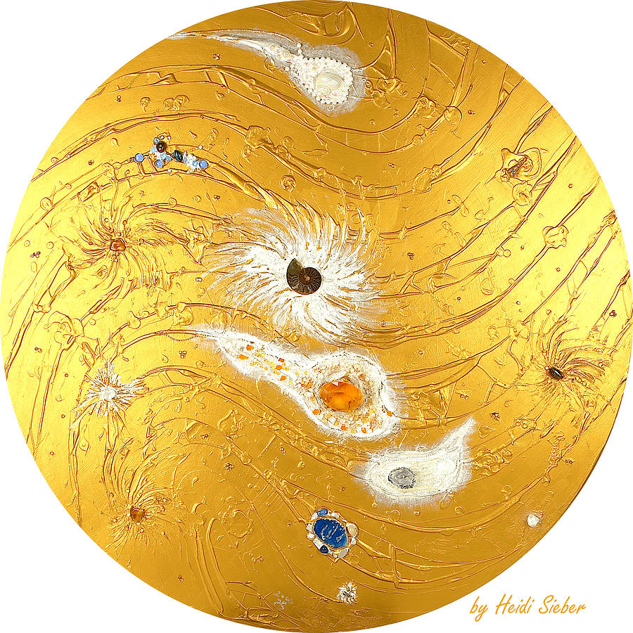 The golden flow of creation Relief by Heidi Sieber