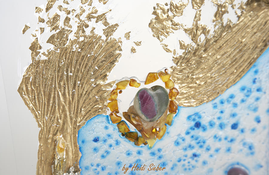 The golden flow of love detail Glass Art by Heidi Sieber
