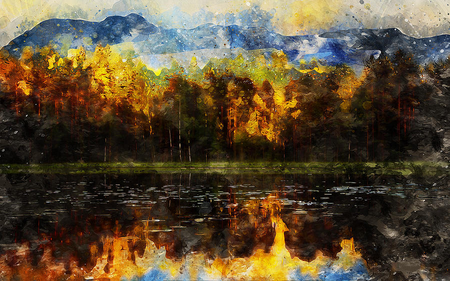 The Golden Forest Painting by AM FineArtPrints