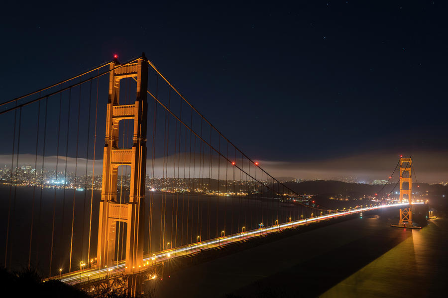 The Golden Gate Bridge in San Francisco at Night Photograph by Toby McGuire