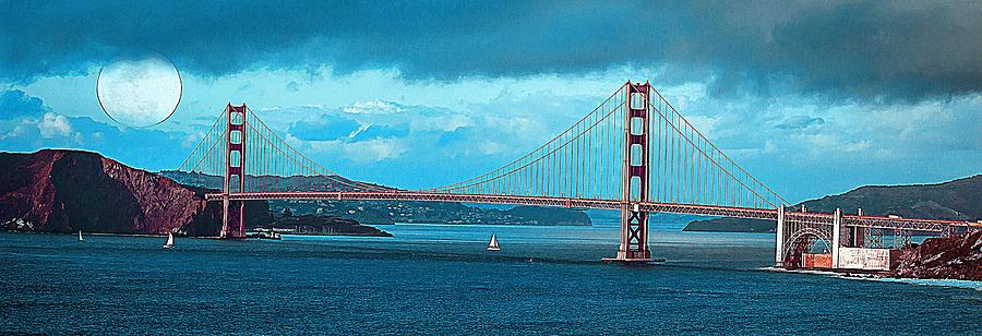 The Golden Gate Bridge in SFO Painting by Celestial Images