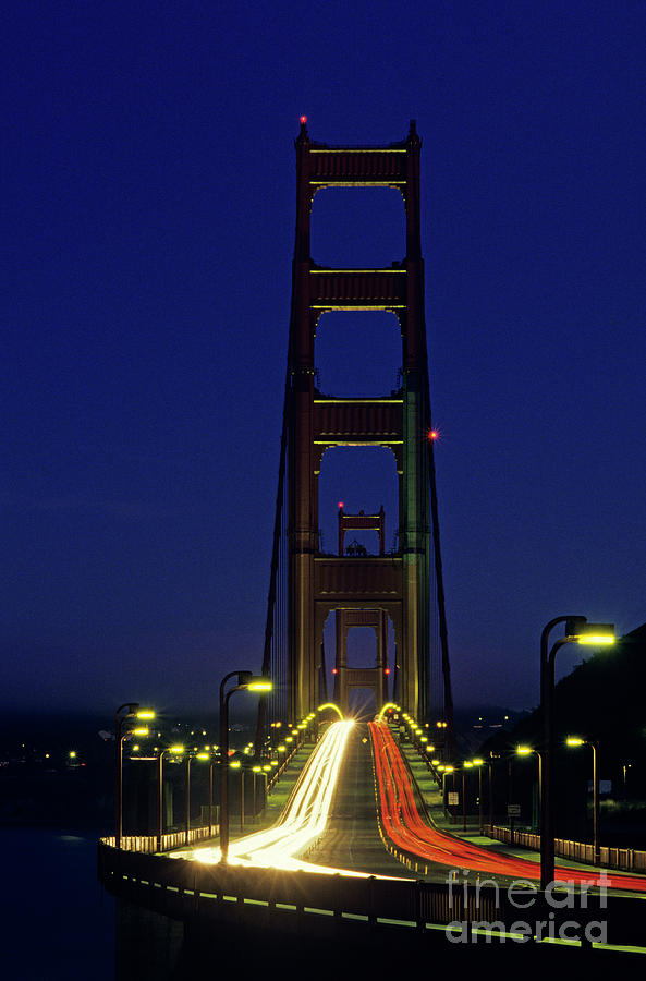 Architecture Photograph - The Golden Gate Bridge Twilight by Jim Corwin