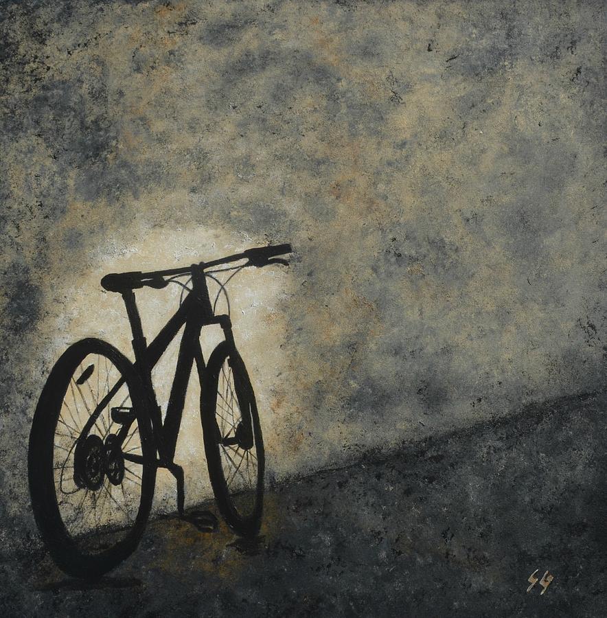 Bicycle Painting - The Golden Hour by Sara Gardner