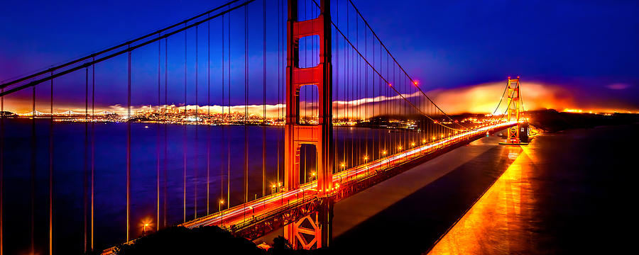 Golden Gate Bridge Photograph - The Golden Path by Az Jackson