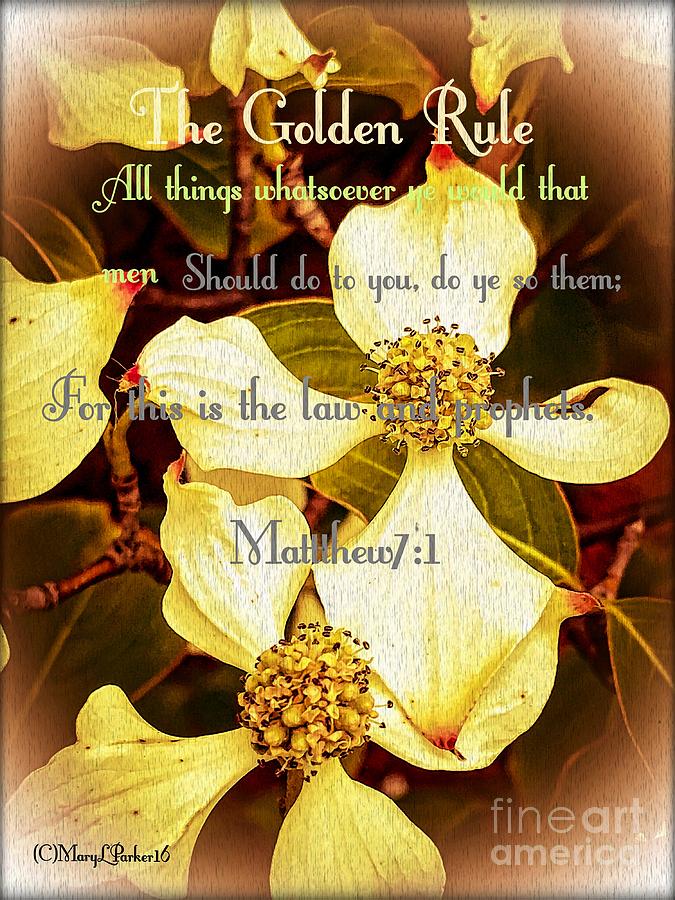 Golden Mixed Media -  The Golden Rule by MaryLee Parker