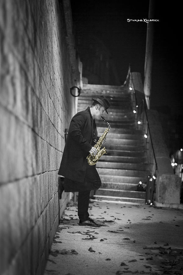 Covid19 Photograph - The golden saxophone player by Stwayne Keubrick Covid19 Photograph - The golden saxophone player by Stwayne Keubrick