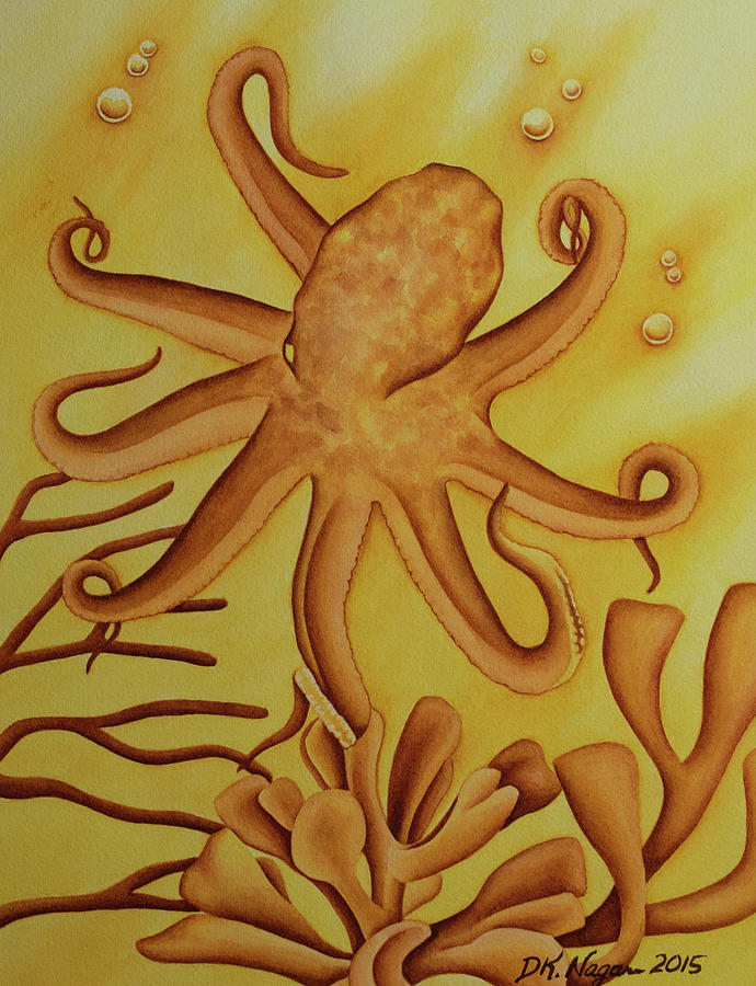 The Golden Tako Painting by DK Nagano