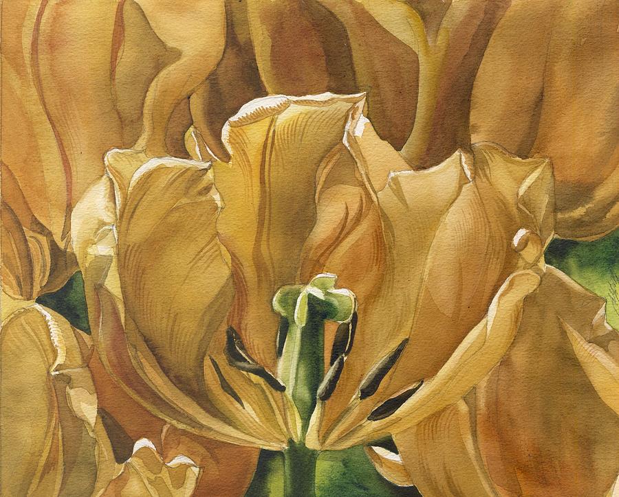 The Golden Tulips Painting by Alfred Ng