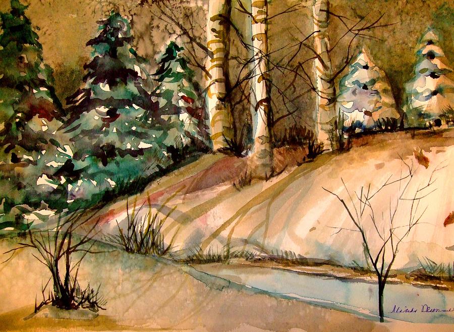 The Golden Woods Painting by Mindy Newman